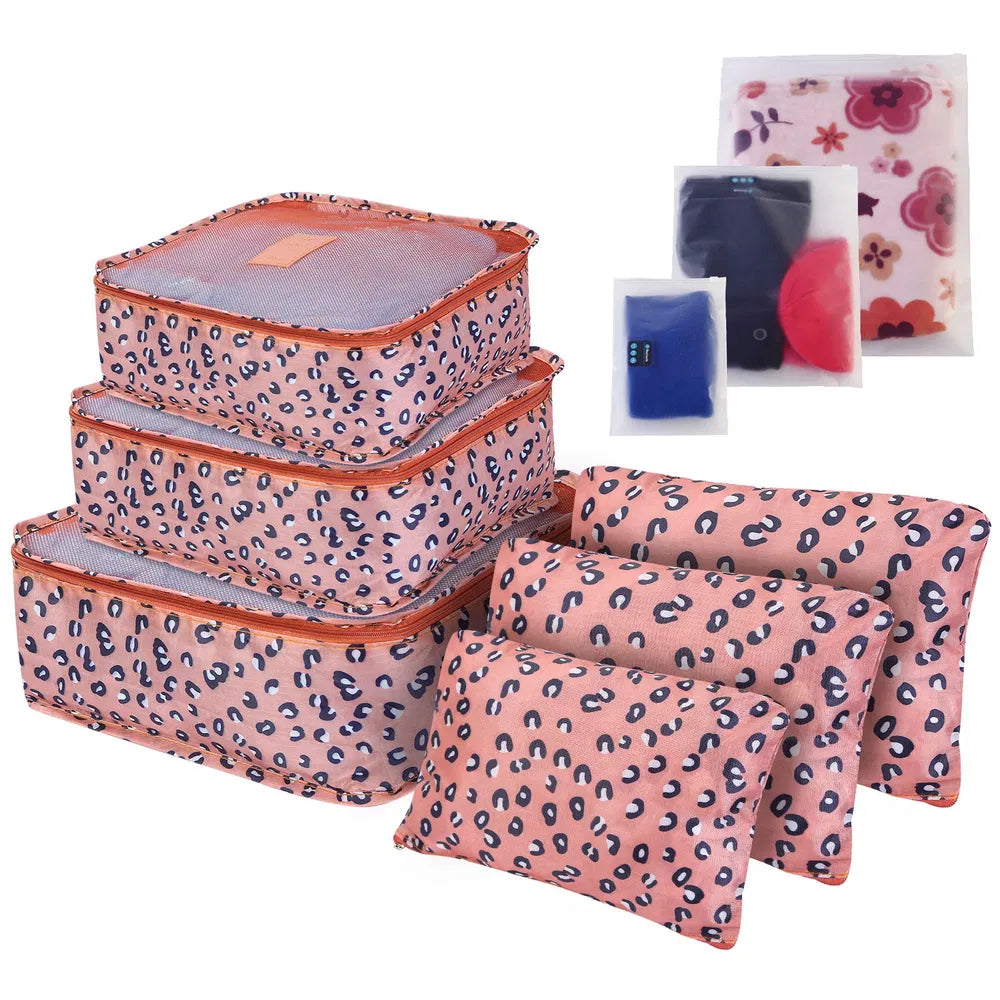 9Pcs Set Sacs de rangement Sacs de voyage résistant à l'eau Organisateur de bagages Vêtements Emballage Cu