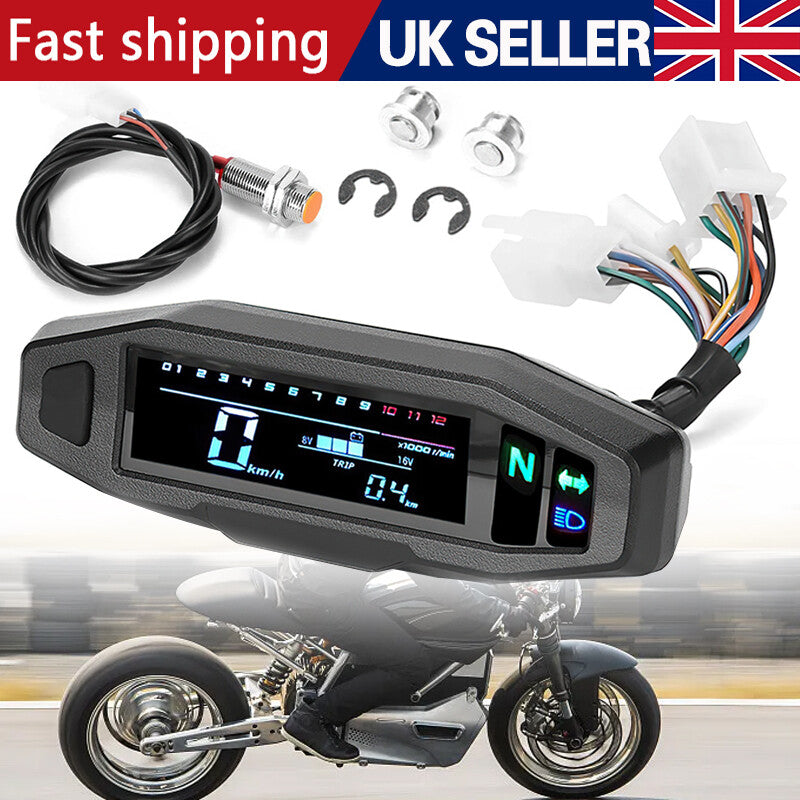 Capteur de jauge de mesure du compteur numérique de vitesse LCD universel de moto