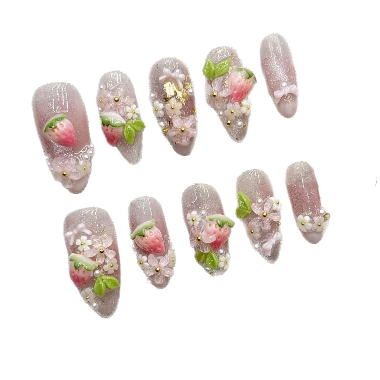 Fraise 3D Relief artisanal Conseils sur les ongles portables