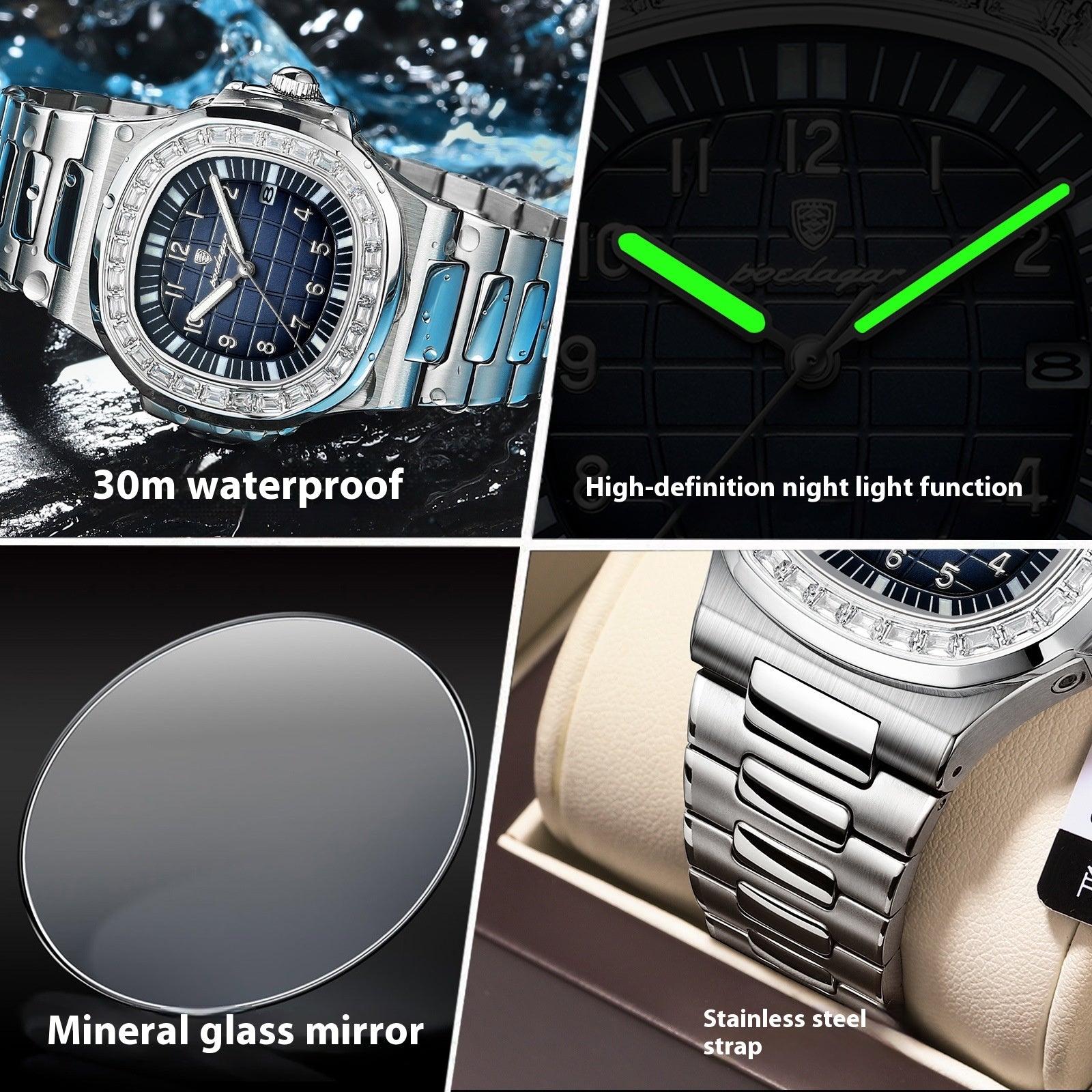Montres homme de luxe imperméable à l'eau