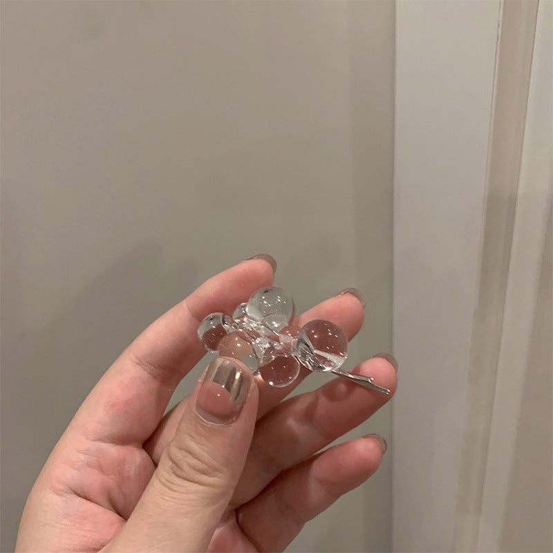 Simple face acrylique perles Clip