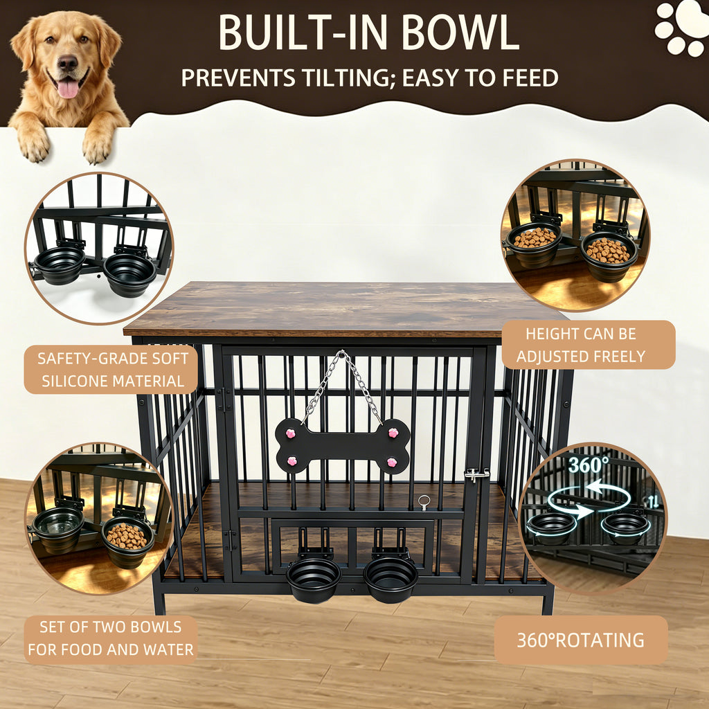 Bois ancien grain de chien bord de cage