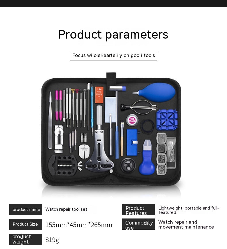 Kit de réparation de montres Outil de réparation multi-fonctions Disassembly batterie de remplacement Combinati
