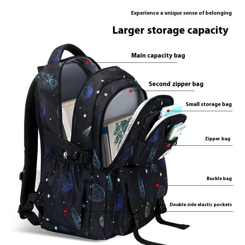 Sac à dos de l'élève de l'école primaire Starry Sky Leisure Schoolbag