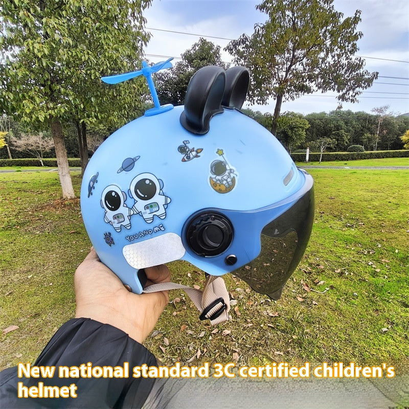 Casque de moto électrique Garçons et filles Casque de protection solaire