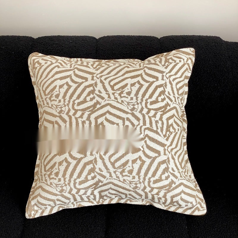 Manzhen Nordic Skin-Tone Woven Jacquard Rétro Résumé Canapé Coussin