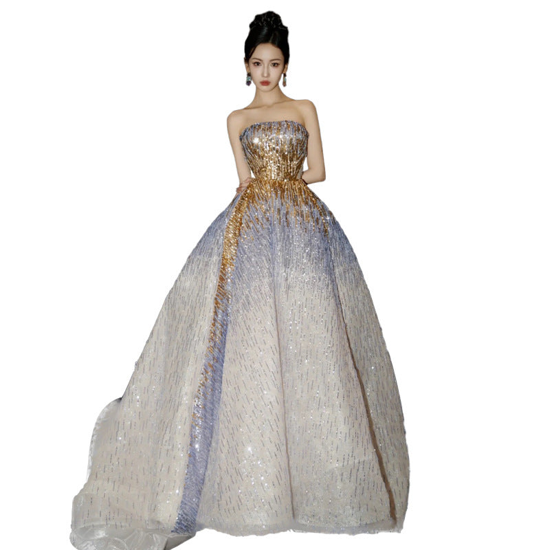 Haut de tube violet léger Miniature haut de gamme banquet Embossed Toast Robe
