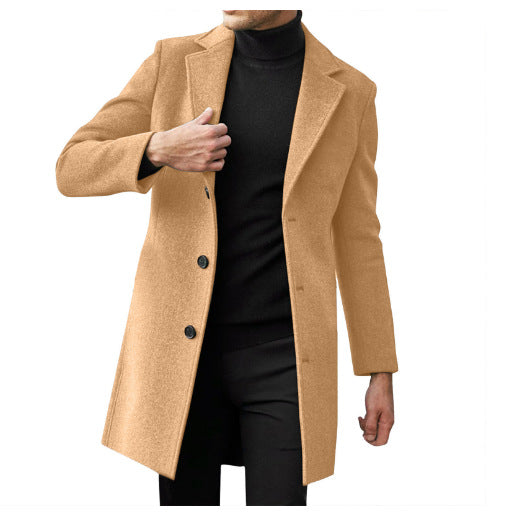Vêtements de dessus en laine à manches longues pour hommes