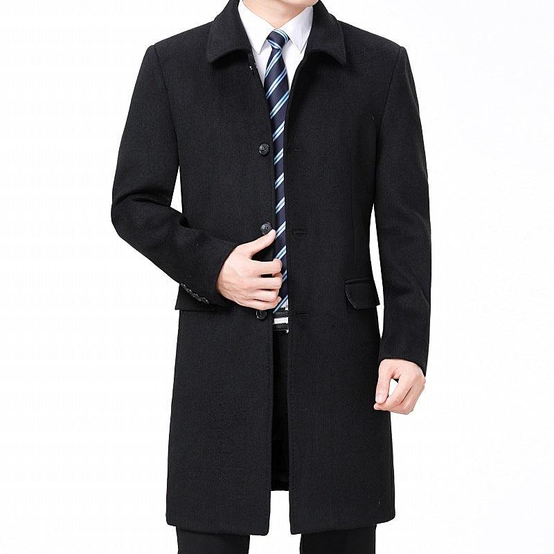 Manteau de laine longue casual homme