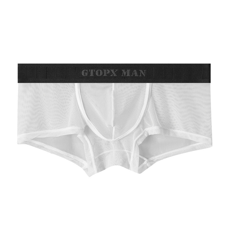 Personnalité Ice Silk U Convex Basse taille mince transparent Sexy Mesh Breathable Slips