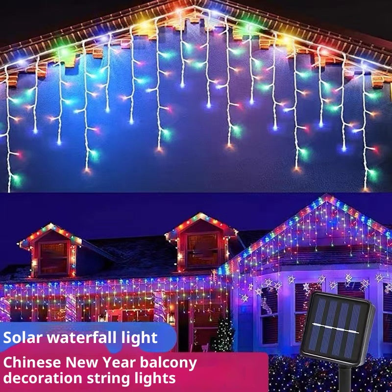 Solar Curtain Light Ice Bar Flashing Light Starry Sky String Light