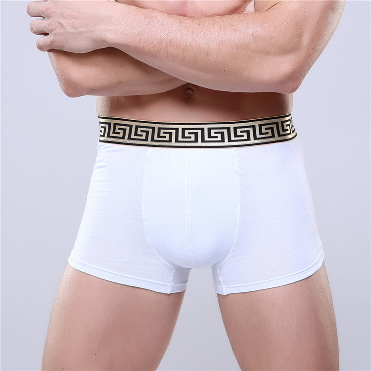 Slips de boxer en coton pour homme Casual Solid Color Four Corners