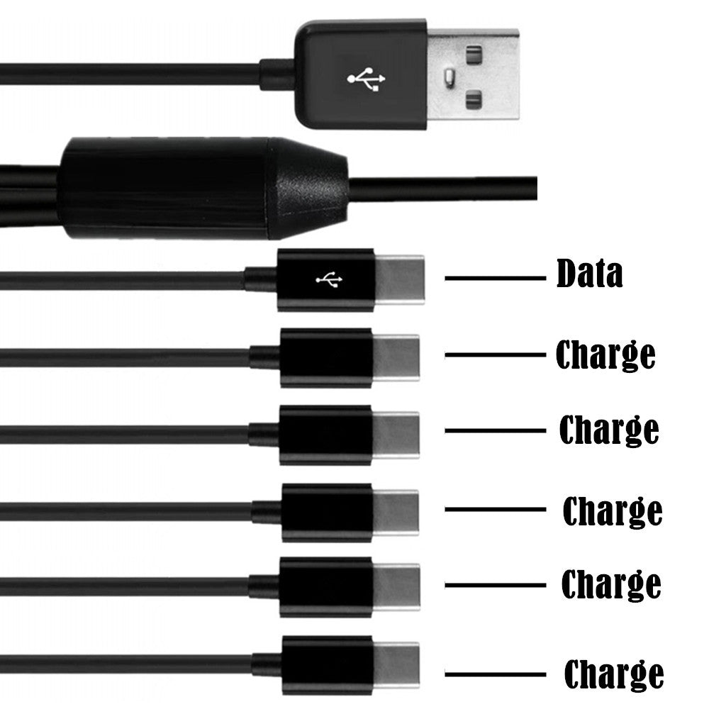 Câble de charge USB 1 à 6