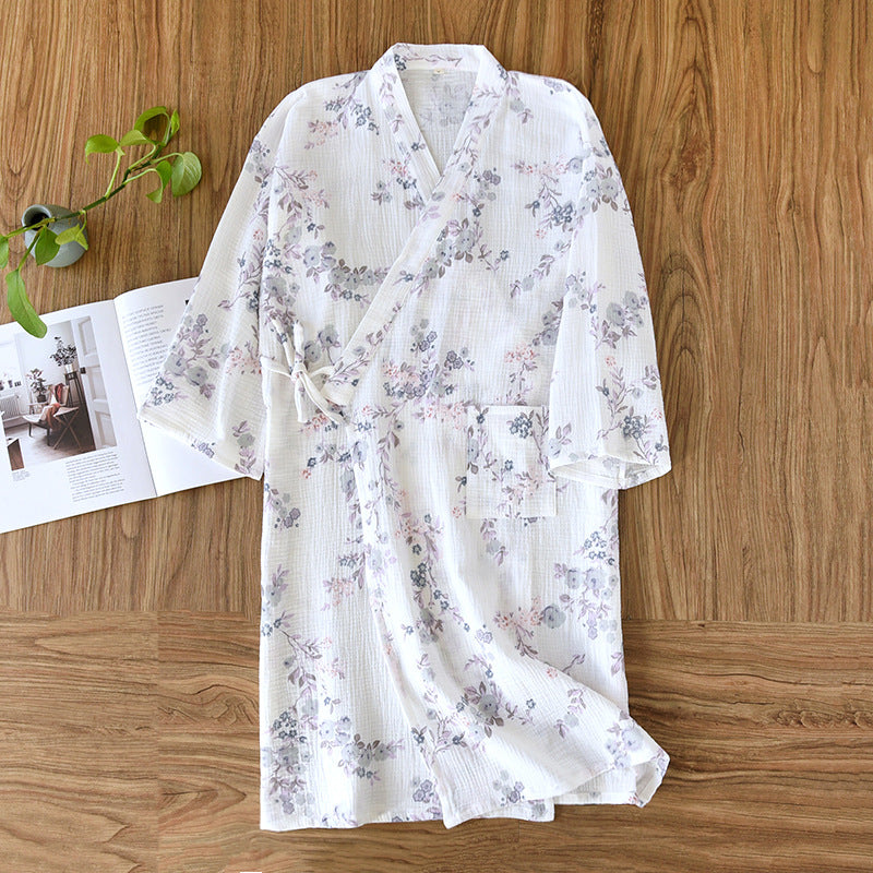 Women's Gauze Kimono Robe and Nightgown