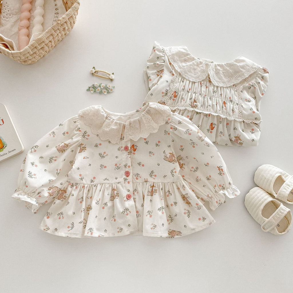 Bébé Saison Coréen Style Lapin Robe de Princesse Florale