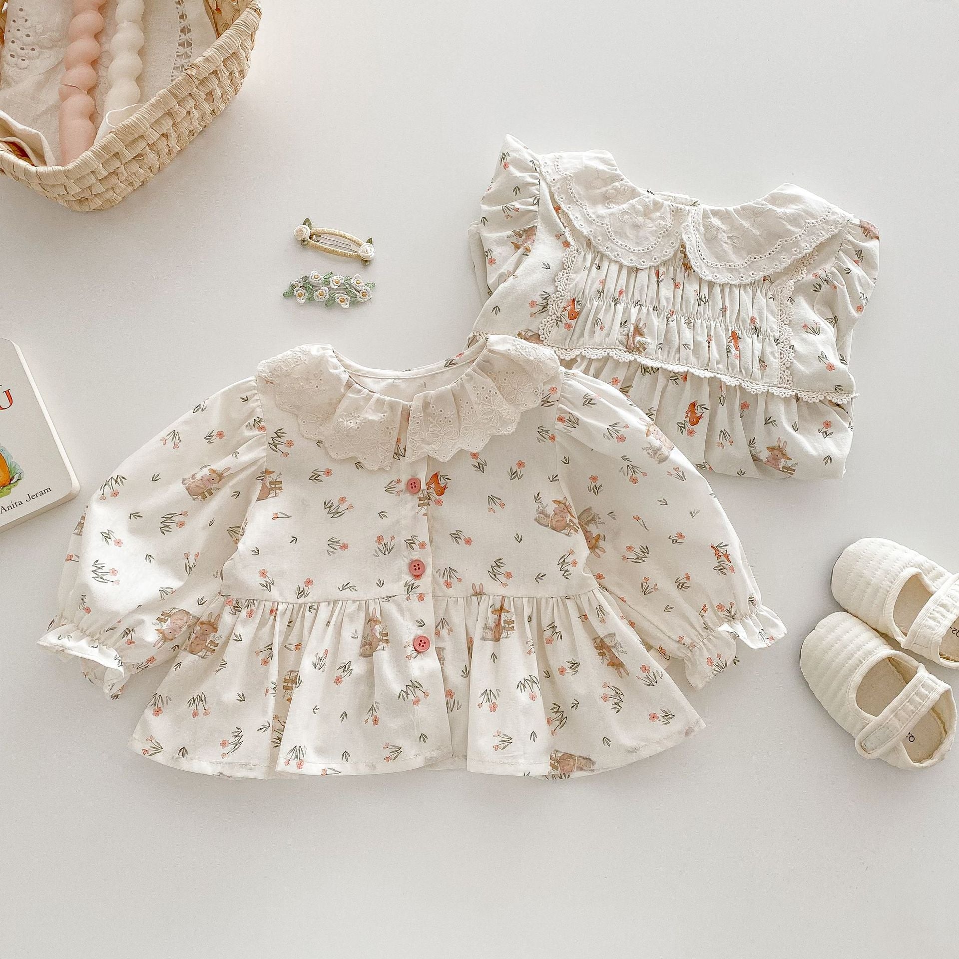 Bébé Saison Coréen Style Lapin Robe de Princesse Florale