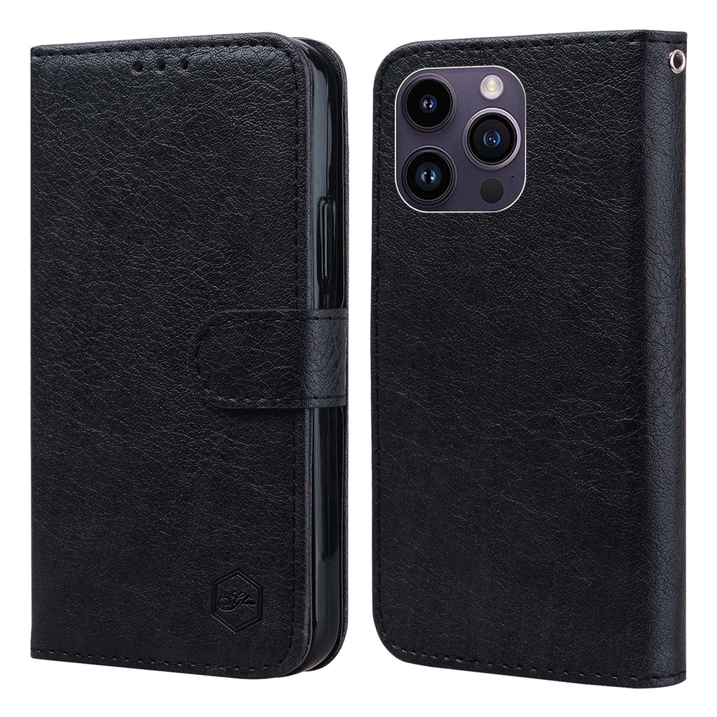 Solid Color Cloud Oil Leather Mobile Phone Leather Case Flip Protective Cover