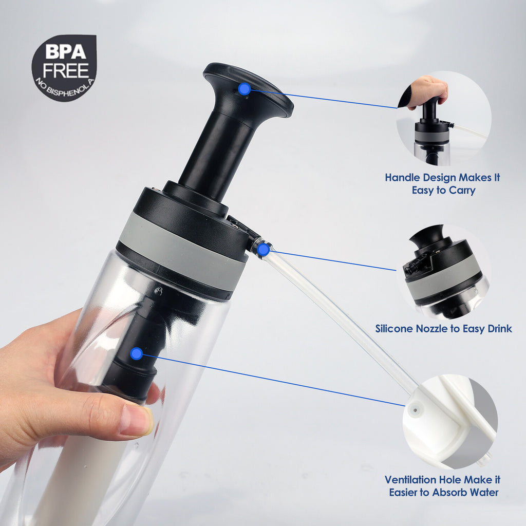 Bouteille d'eau filtrée de 26 oz de 750ml avec paille de filtre pour camping en plein air
