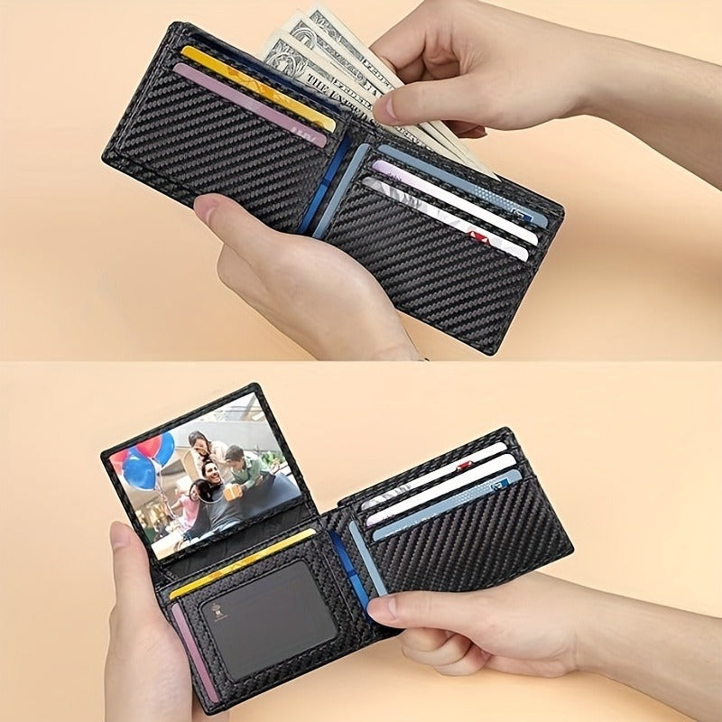 Portefeuille en fibre de carbone multicarte homme