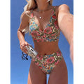 Maillot de bain de plage sexy deux pièces à imprimé floral