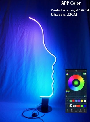 Nordic Art Face Floor Lampe Designer Chambre à coucher étude
