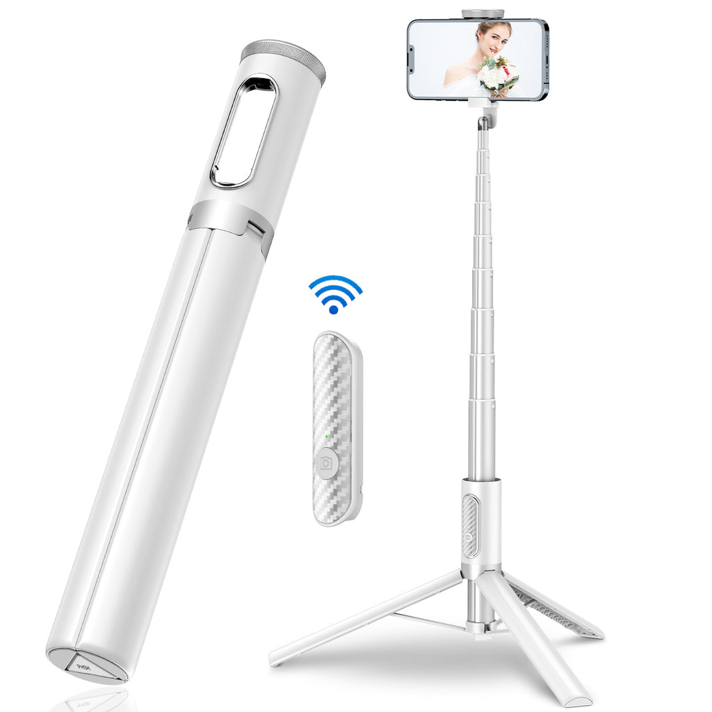 Bluetooth integrated aluminum alloy tripod selfie stick