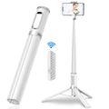 Bluetooth integrated aluminum alloy tripod selfie stick