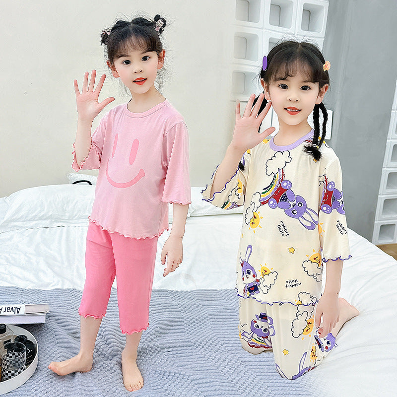 Vêtements de maison à manches courtes pour les filles