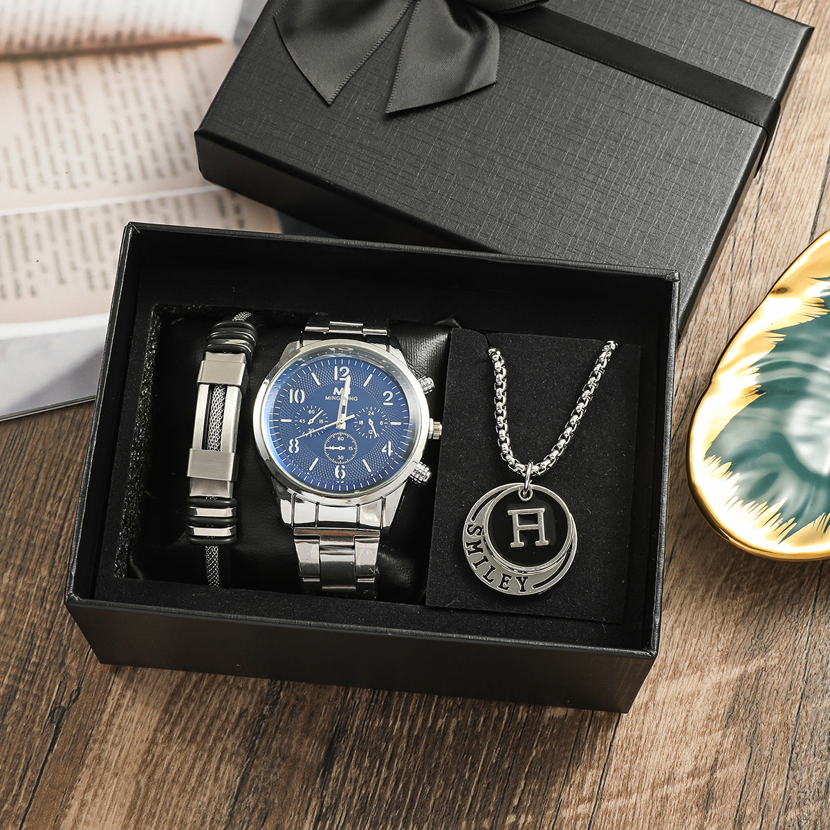 Cadeau d'affaires pour hommes Cadeau d'anniversaire Bracelet Collier Montres