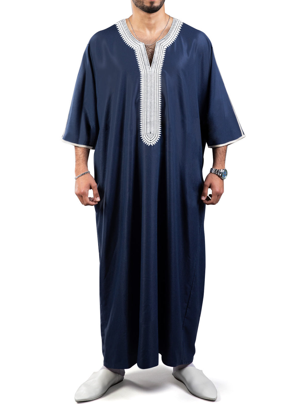 Robe masculine marocaine ethnique à impression numérique 3D