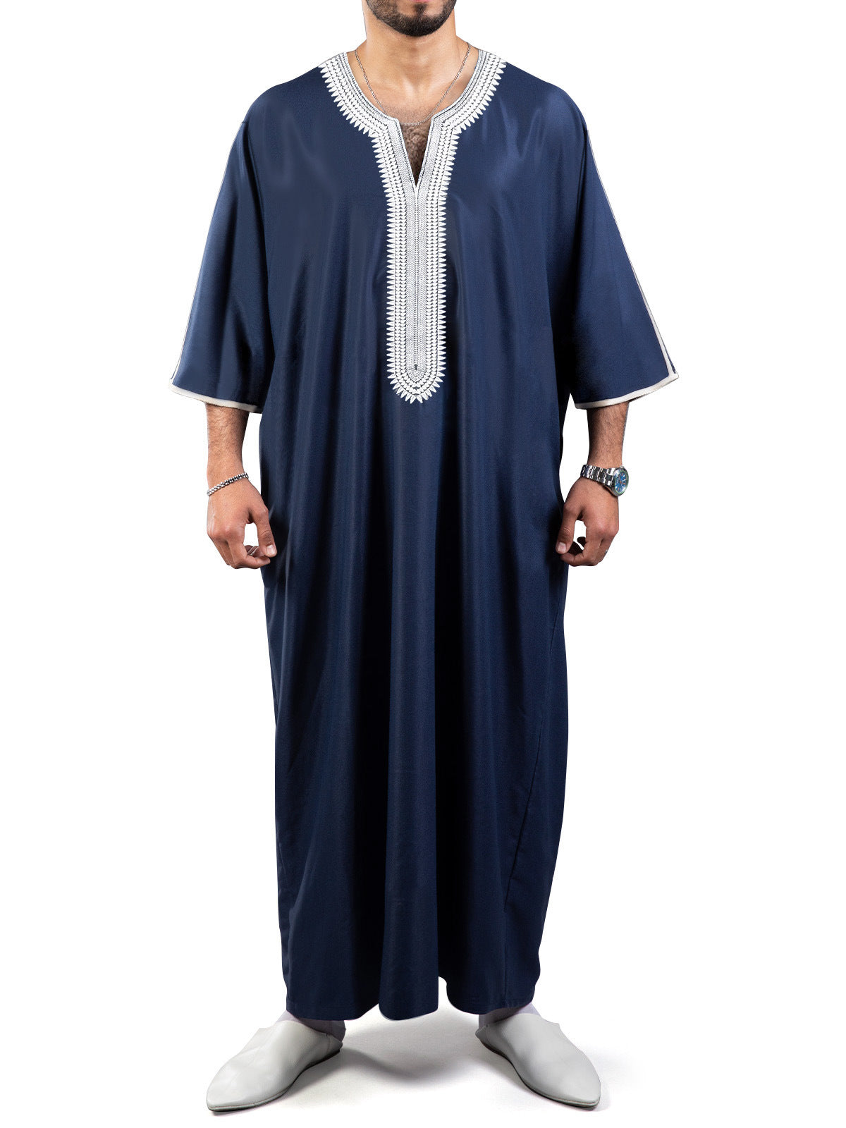 Robe masculine marocaine ethnique à impression numérique 3D