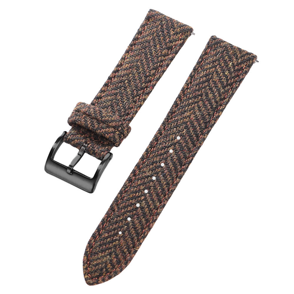 Leather watch strap finished with quick release mechanism