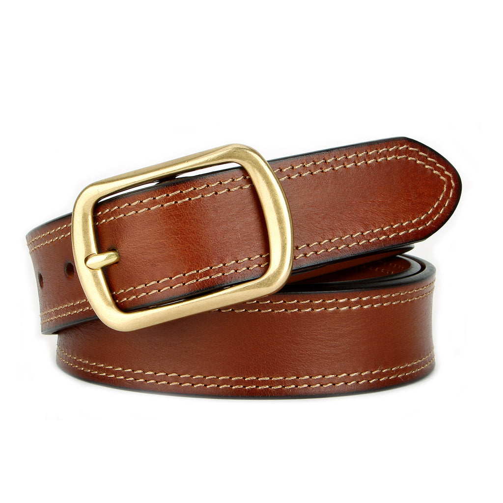 Ceinture vieillie en cuir de vache pleine fleur