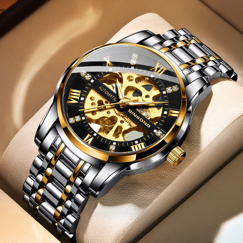 Montre mécanique automatique homme Lumineuse tendance de mode simple