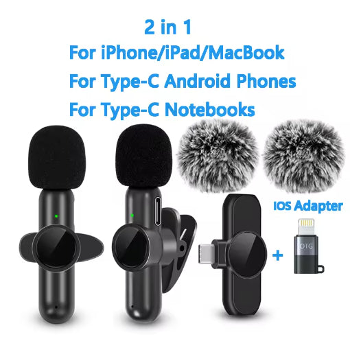 K3 sans fil Clip de collier Microphone Live Mini interview Microphone d'enregistrement sonore