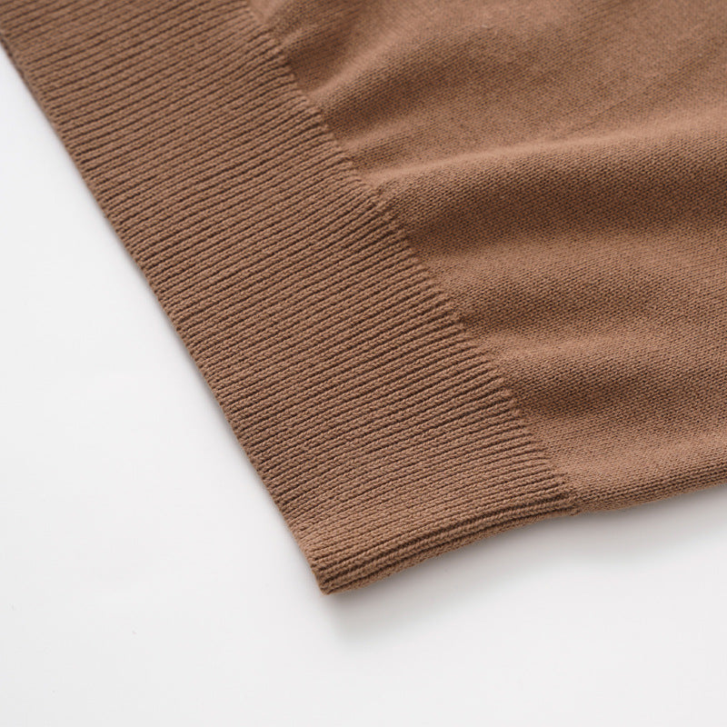 T-shirt à manches courtes pour homme en fil de coton pur Col rond
