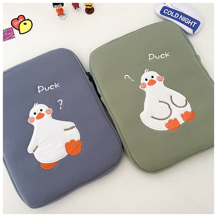 Cartoon mignon Duck Broderie Ins Niche Design Tablet Case