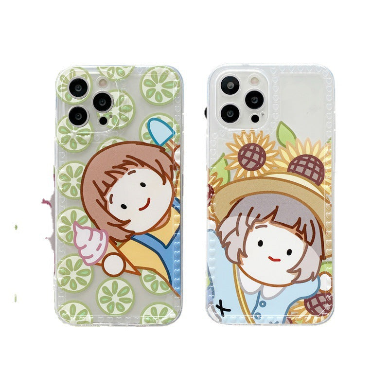 Cute mode Sunflower Transparent Phone Case