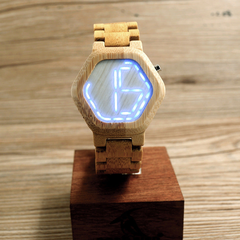 Montre analogique classique Quartz en bois