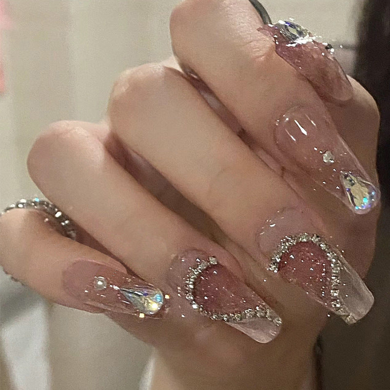 Internet Celebrity Handmade Armor Mid-long Love Edge Diamond Jelly Colle