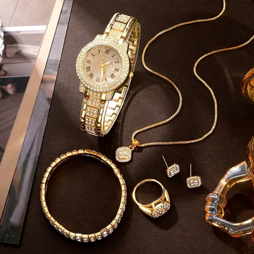 Montre haut de gamme pour dames avec une liste de diamants en acier entièrement diamanté