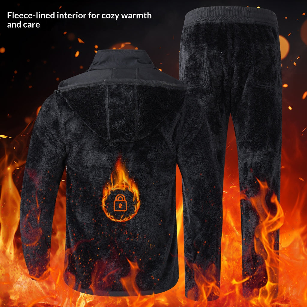 Veste et pantalons de brise-vent doublés de polaire pour hommes