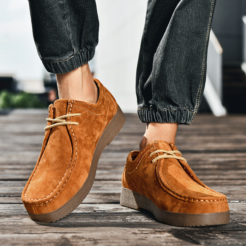 Extérieur polyvalent pour voyager Suede British Style Sneakers en cuir