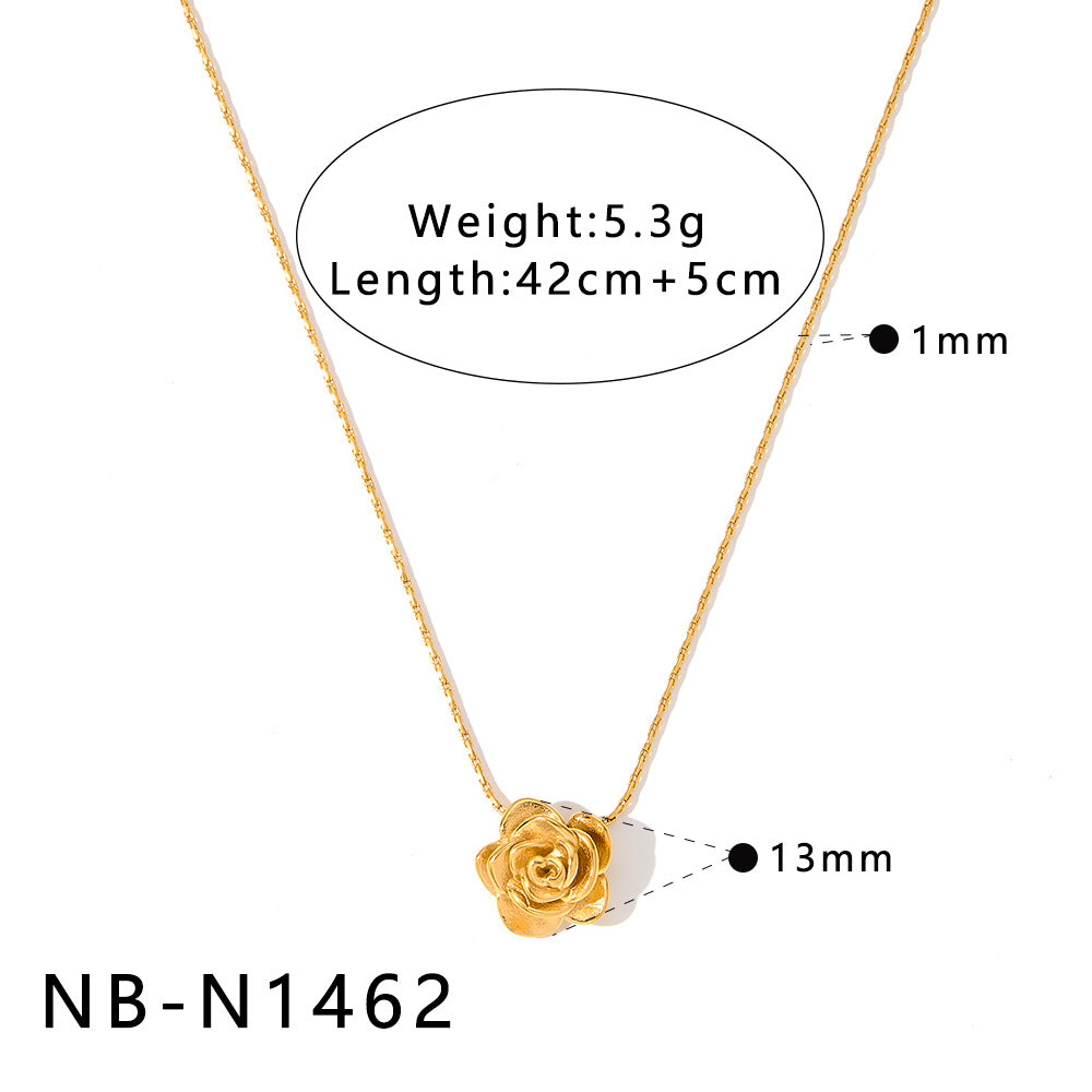 Best-selling stainless steel flower necklace