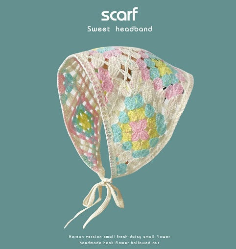Tête tricotée à la main de même style Triangular Binder Headscarf Femme Sweet