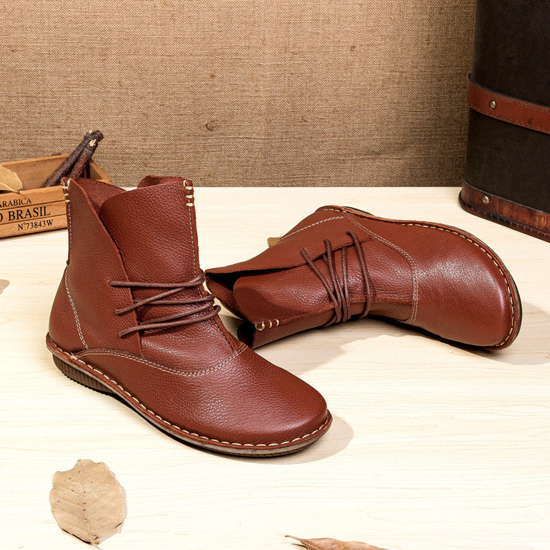 Bottes uniques pour femmes de la couche supérieure de la forêt rétro