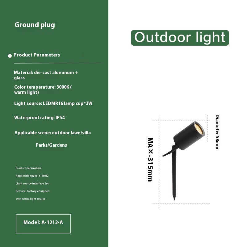 Lampe de jardin en aluminium d'extérieur