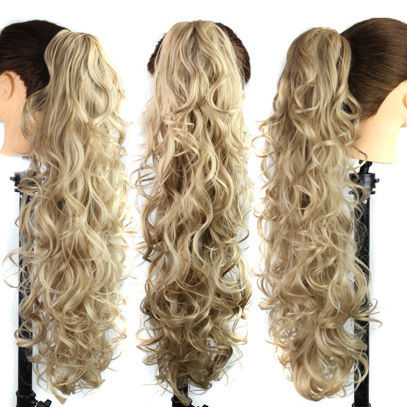 European And American Wig Femme Chimique Fibre Ponytail Grab Clip Wavy Long Curly