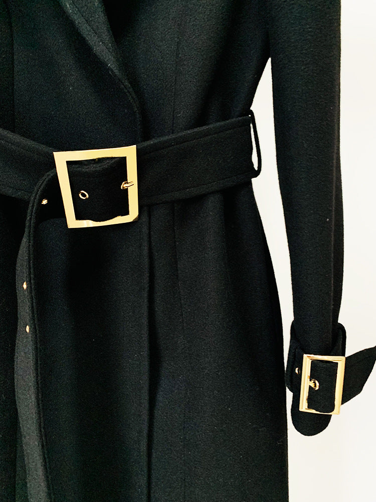 Manteau de laine casual longue hiver
