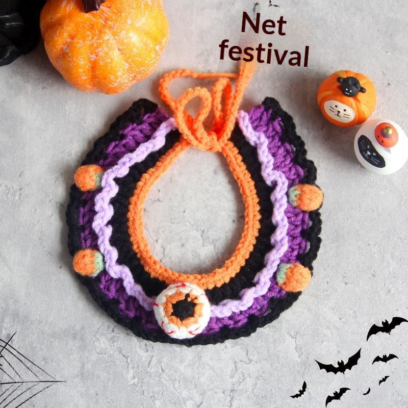 Foulard d'Halloween tricoté à la main pour chats et chiens
